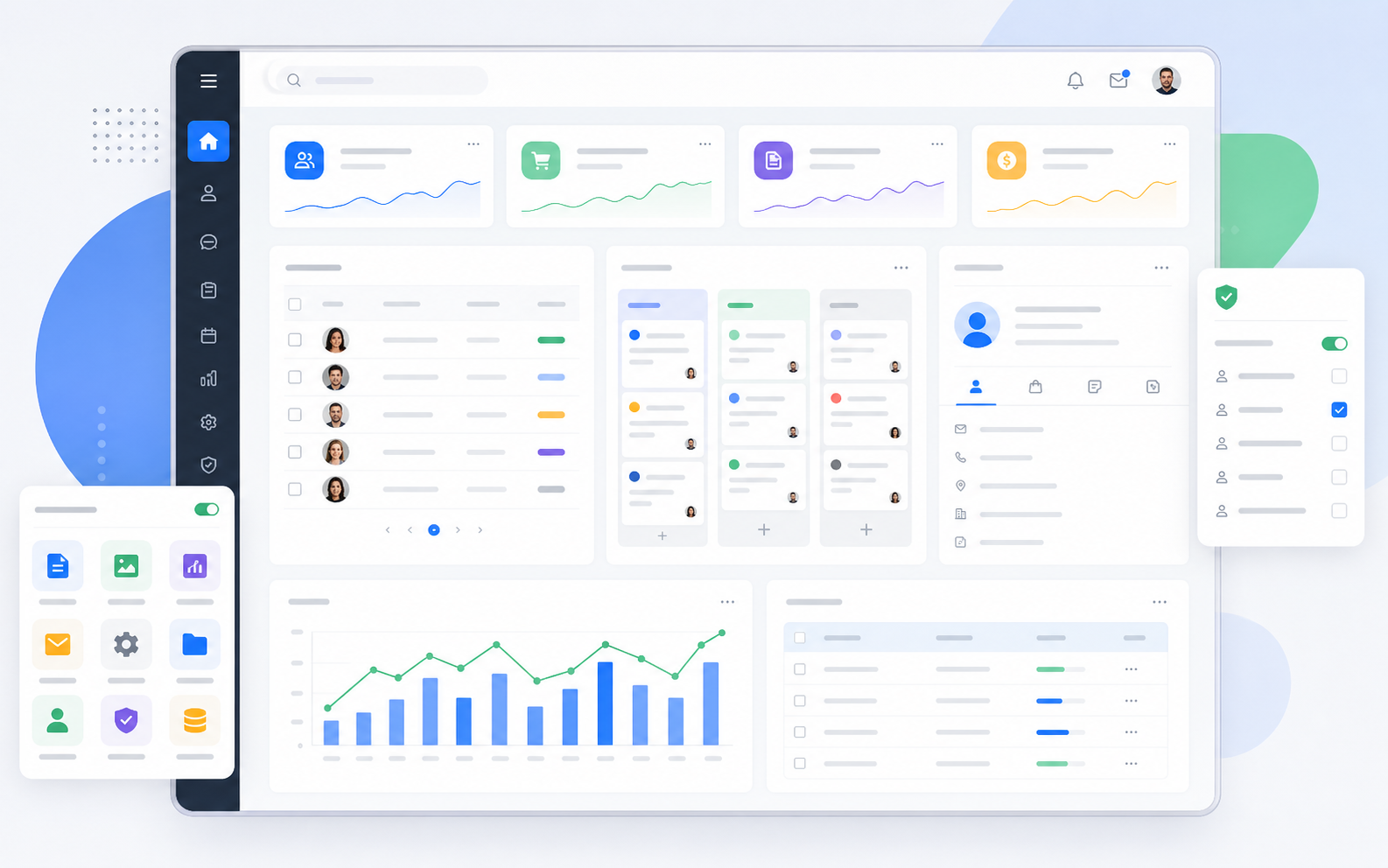 Business management admin portal illustration