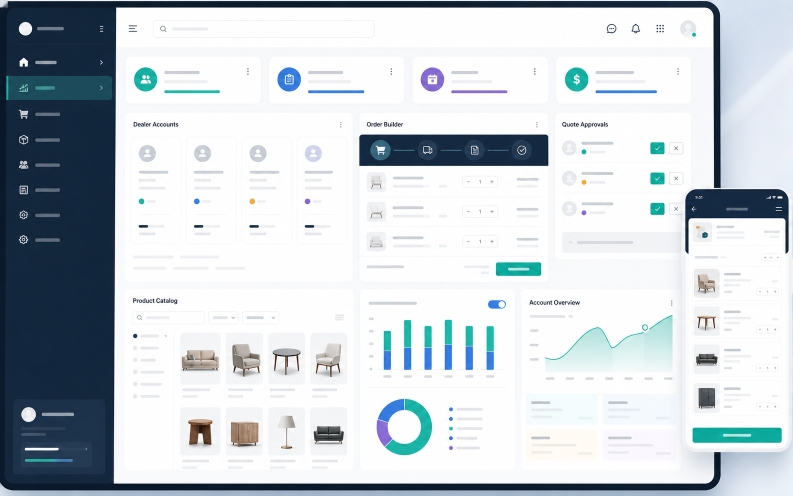 B2B dealer portal dashboard illustration