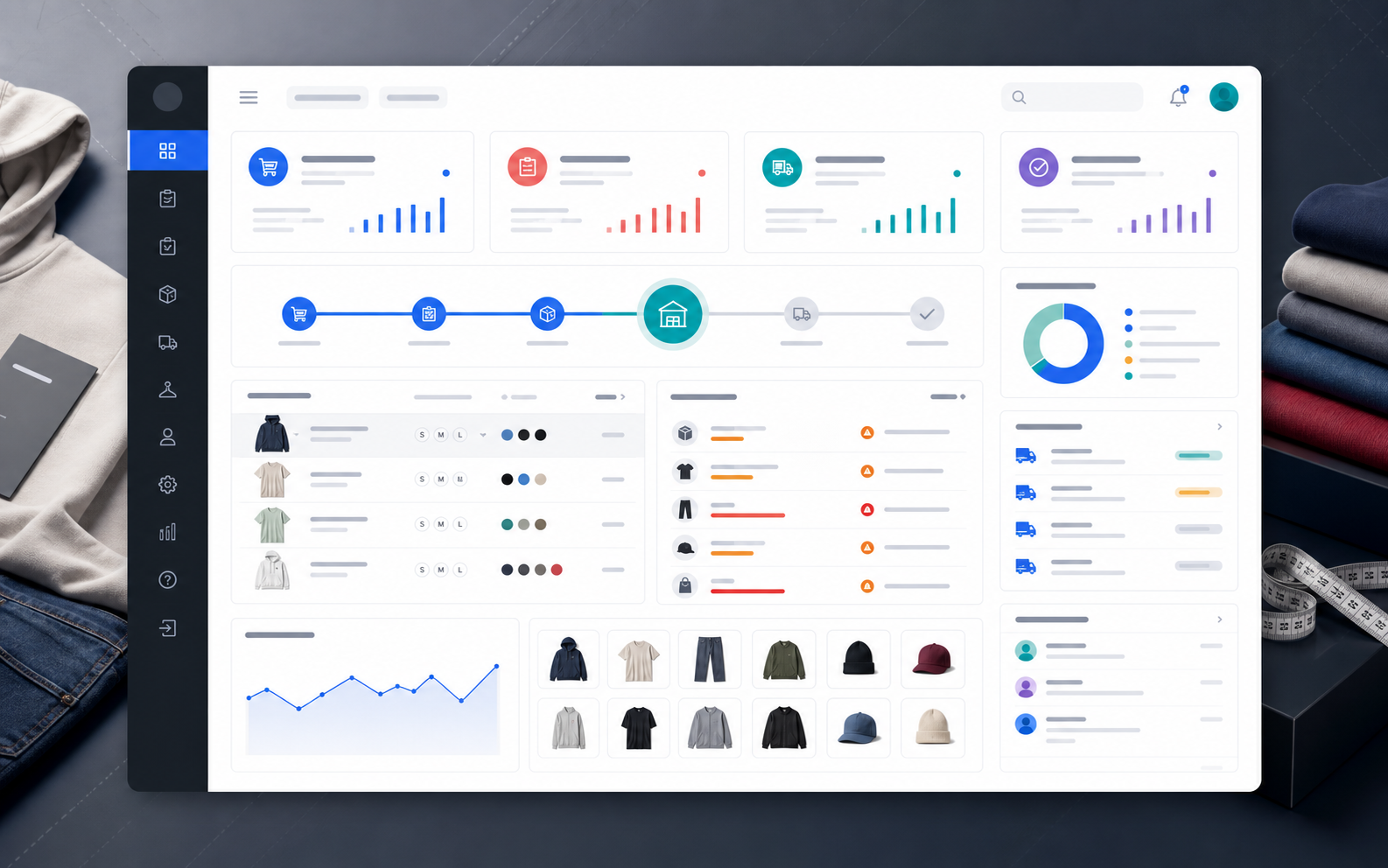 Apparel order management dashboard illustration